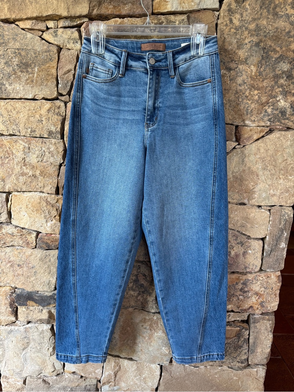 Judy Blue Medium Blue High-Rise Barrel Jeans